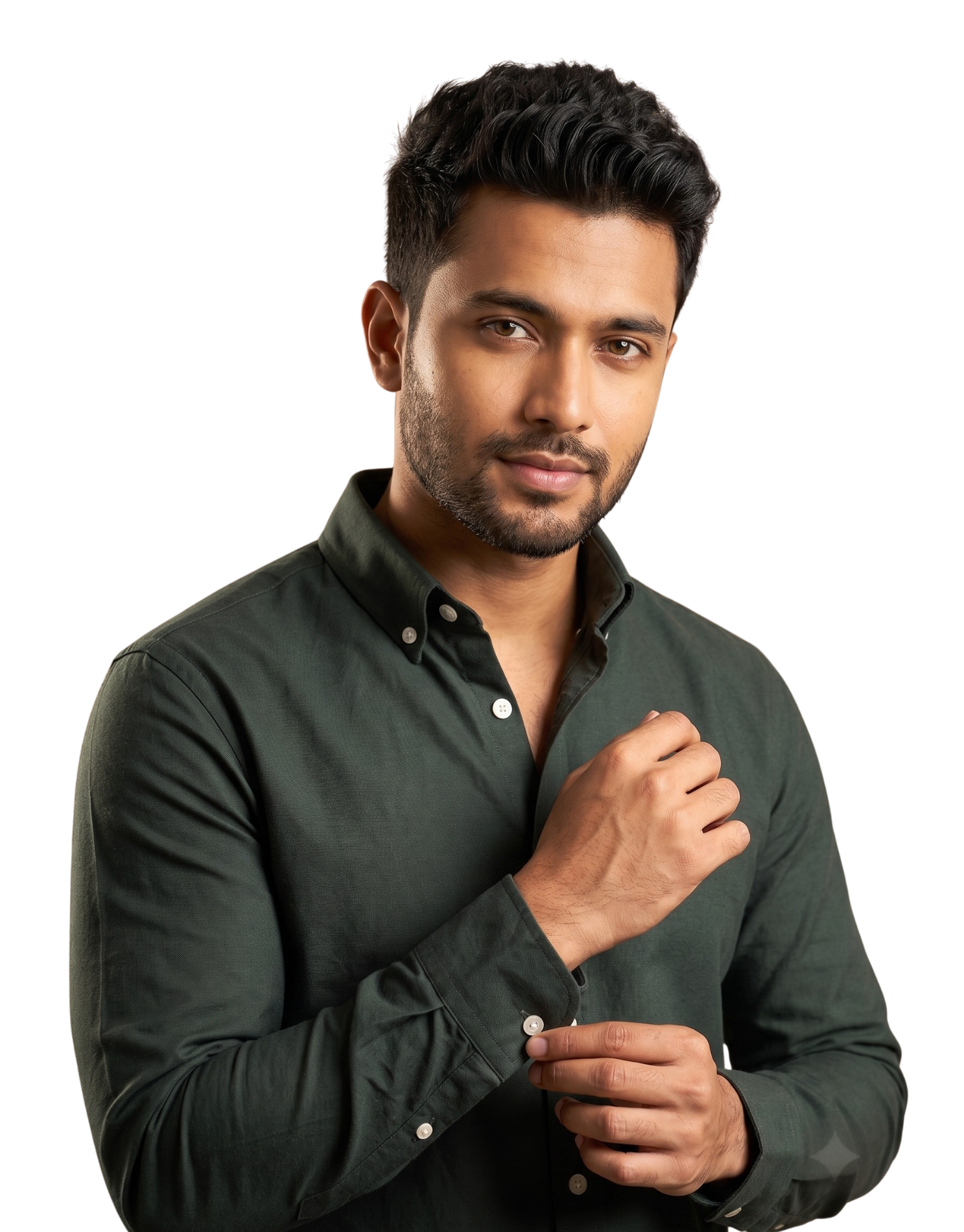 Premium Oxford Cotton Shirts for Men Olive Green– Kinank