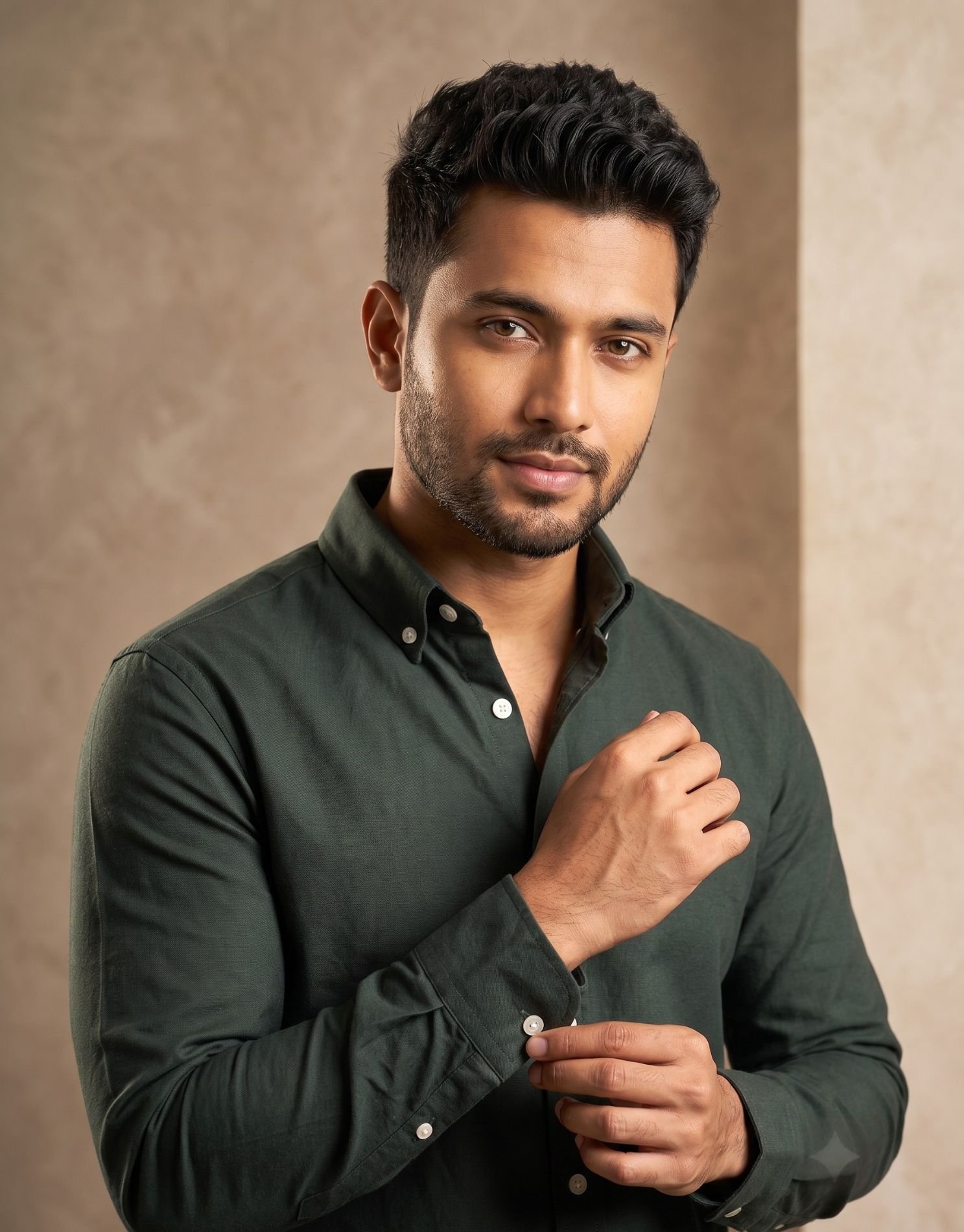 Premium Oxford Cotton Shirts for Men Olive Green– Kinank - Image 3