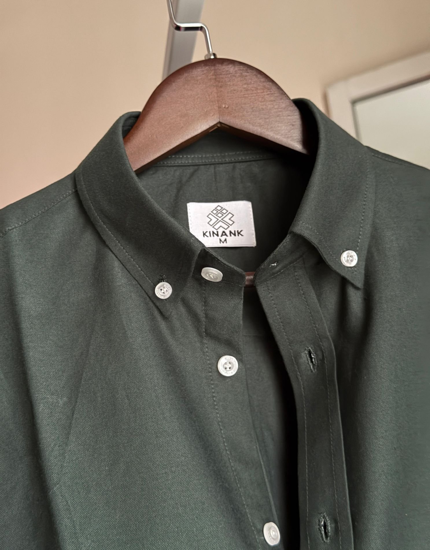 Premium Oxford Cotton Shirts for Men Olive Green– Kinank - Image 4