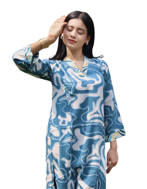 Sky Flow Kameez - Kinank