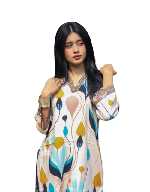 Kinank Petal Drift Premium Cotton Kamiz