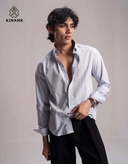Kinank Baby Blue blended with casual stripe
