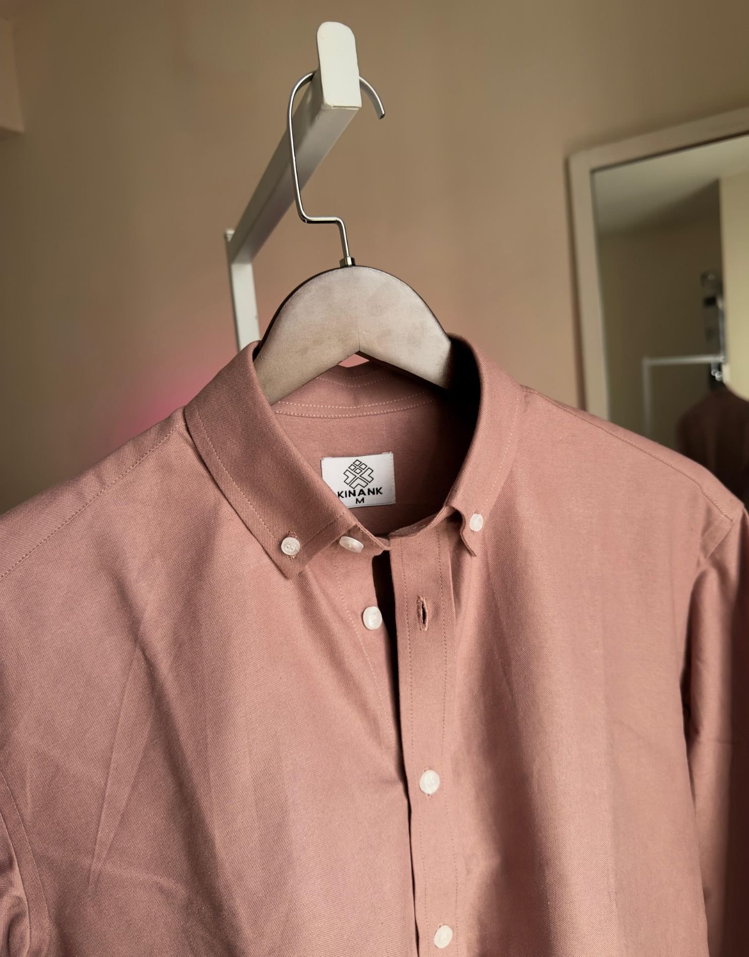 Premium Oxford Cotton Shirts for Men Pink– Kinank - Image 4