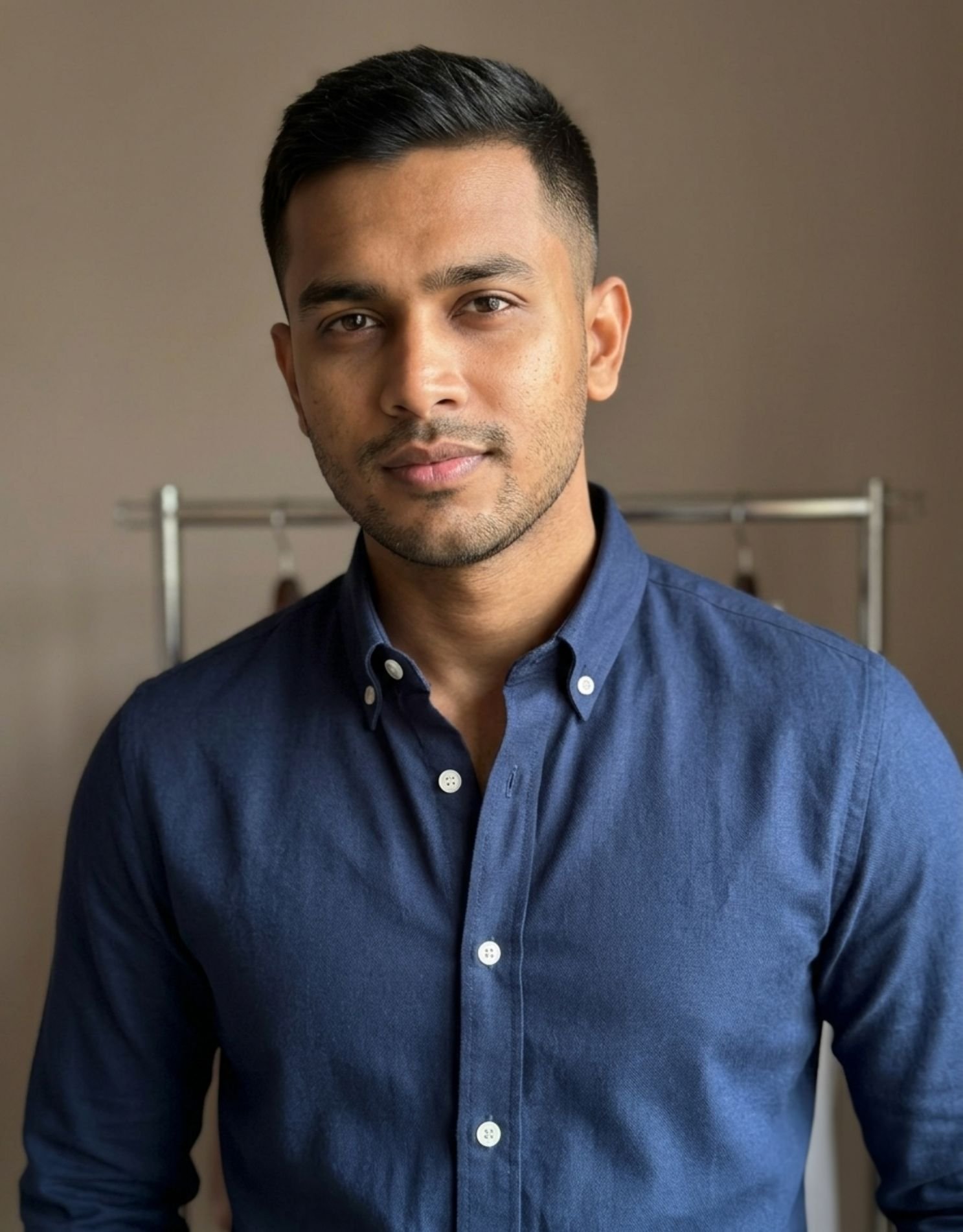 Premium Oxford Cotton Shirts for Men Deep Navy– Kinank - Image 3