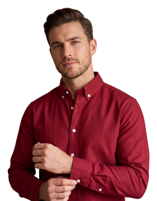 Premium Oxford Cotton Shirts for Men Maroon– Kinank