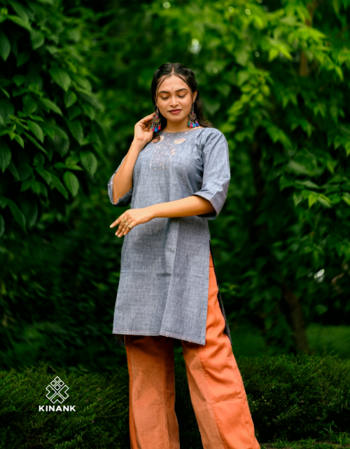KINANK Nandini-Hand-Stitched Cotton Kameez
